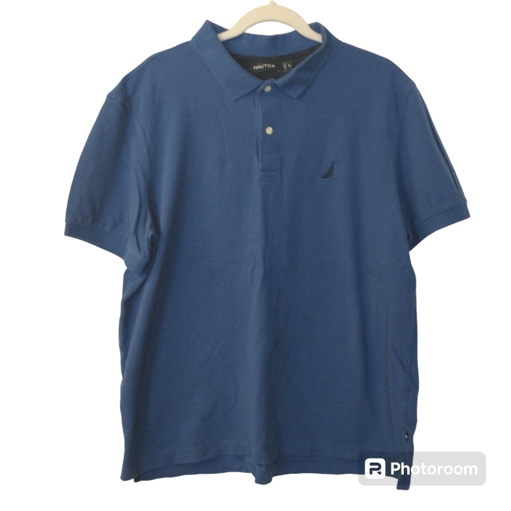 Men's Nautica Blue Short Sleeve Polo Shirt Size XL